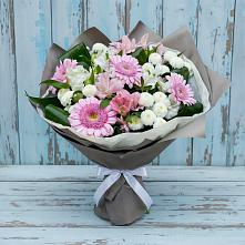 Букет цветов из:  Герберы, Альстромерии и Хризантемы #REPLACE_PRED# Мариинске