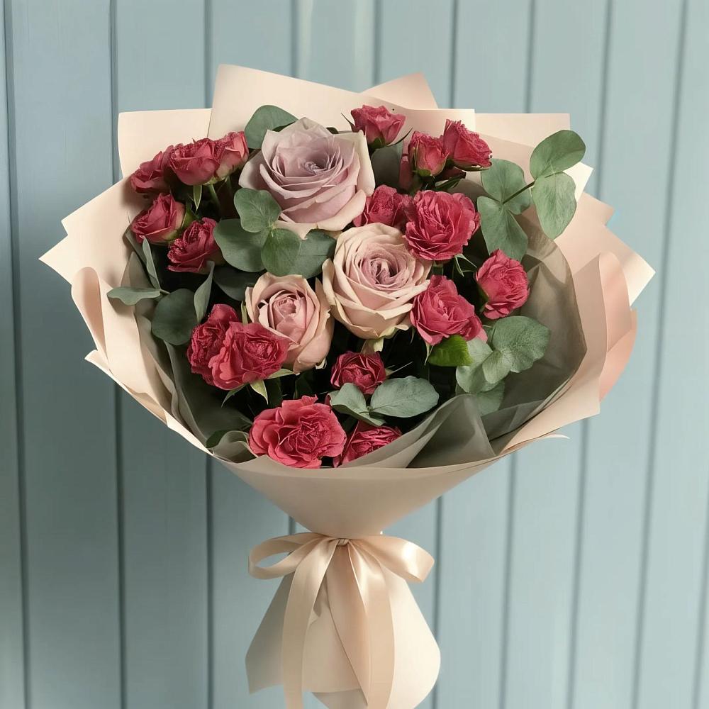 Букет цветов из: Гвоздики и Розы в Мариинске