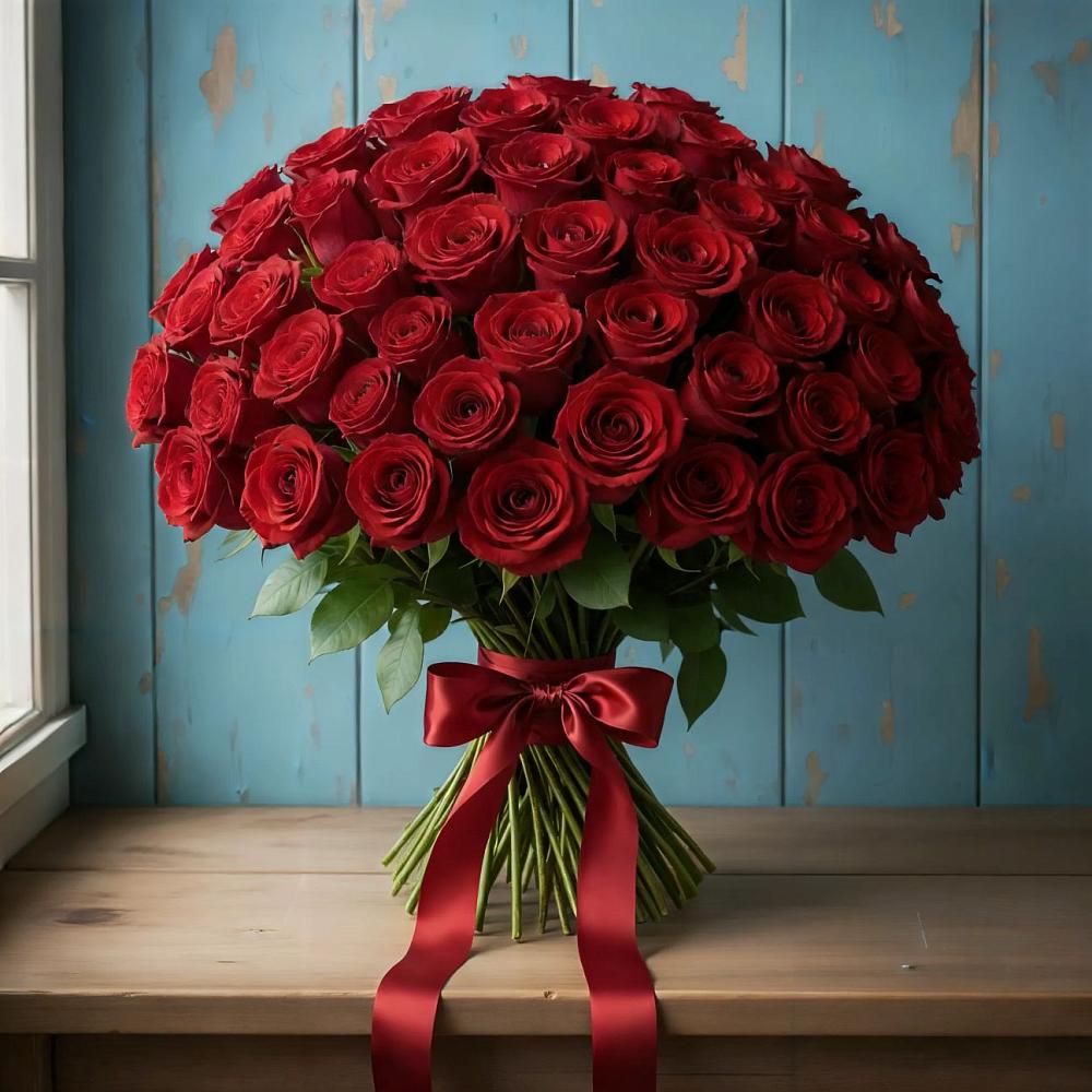 Букет Красные розы Блэк Меджик в Мариинске