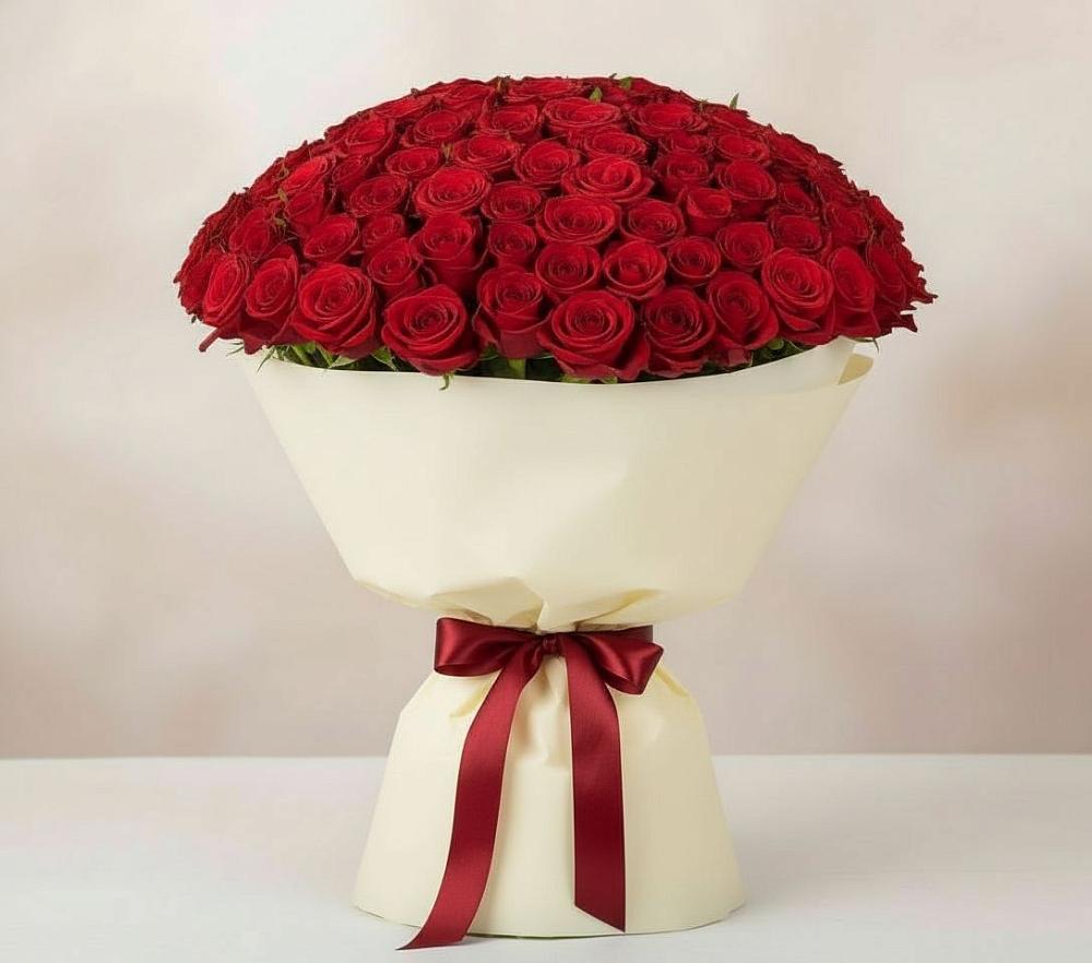 Букет 101 Красная роза Милано в Мариинске