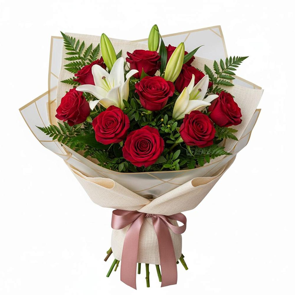 Букет цветов из: Лилии и Розы в Мариинске