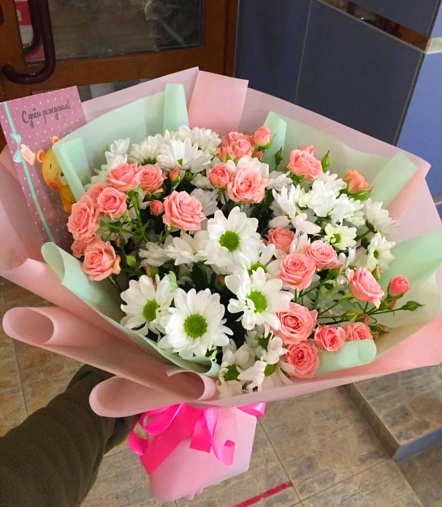 Букет цветов из: Розы и Хризантемы в Мариинске