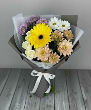 Букет цветов из:  Розы, Герберы и Хризантемы в Мариинске