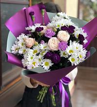Букет цветов из:  Хризантемы, Гвоздики и Розы #REPLACE_PRED# Мариинске