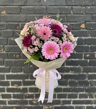 Букет цветов из:  Герберы и Хризантемы в Мариинске
