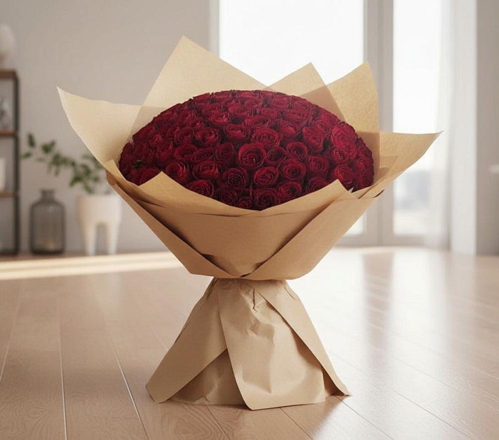 Букет 101 Красная роза в Мариинске