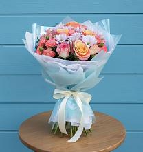 Букет цветов из:  Хризантемы и Розы в Мариинске