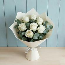 Букет Белые розы в Эвкалипте #REPLACE_PRED# Мариинске
